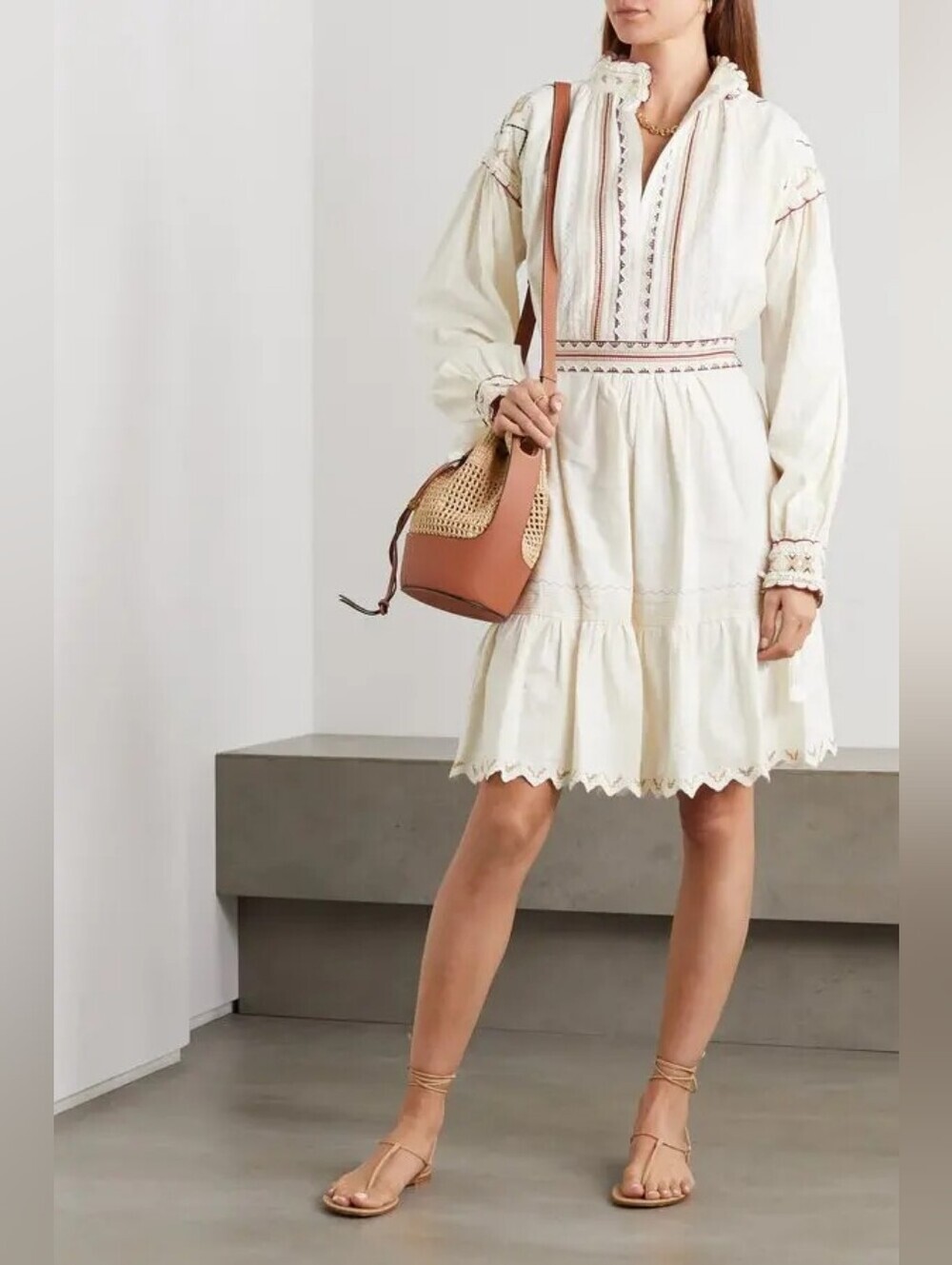 Etro Embroidered cotton mini dress size S(40) BNWT with defect